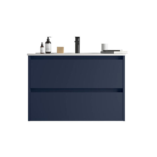 Santa Nova Waschtisch mit Unterschrank 90cm, Blau Satin