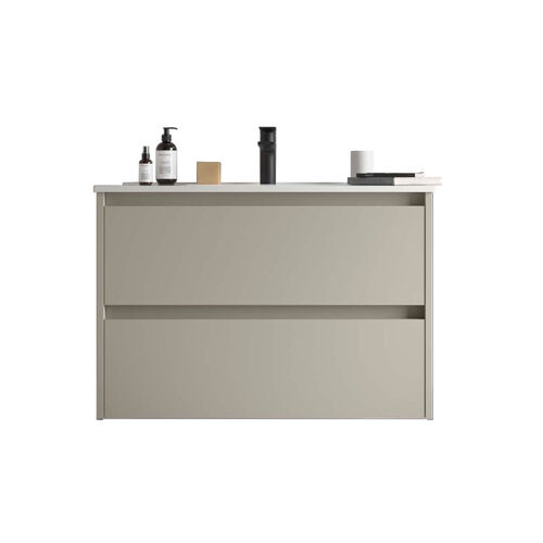 Santa Nova Waschtisch mit Unterschrank 90cm, Grau Satin