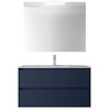 Santa Nova Set aus Waschtisch, Unterschrank und LED-Spiegel, 100cm, Blau Satin