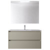 Santa Nova Set aus Waschtisch, Unterschrank und LED-Spiegel, 100cm, Grau Satin