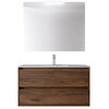 Santa Nova Set aus Waschtisch, Unterschrank und LED-Spiegel, 100cm, Nussbaum