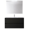Santa Nova Set aus Waschtisch, Unterschrank und LED-Spiegel, 100cm, Schwarz Satin