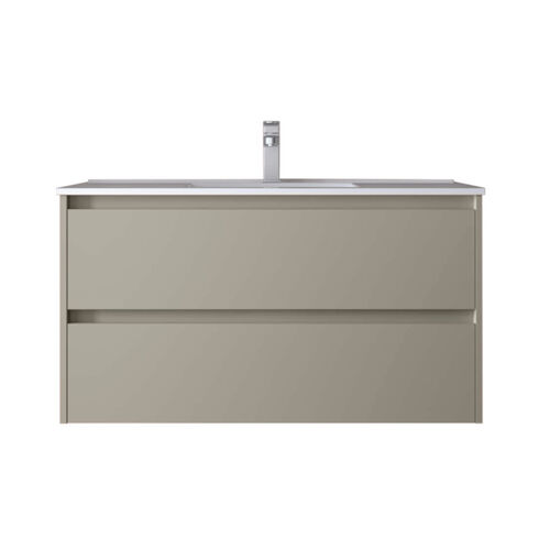 Santa Nova Waschtisch mit Unterschrank 100cm, Grau Satin