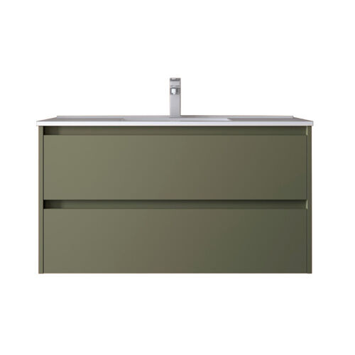 Santa Nova Waschtisch mit Unterschrank 100cm, Grün Satin