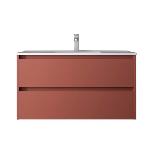 Santa Nova Waschtisch mit Unterschrank 100cm, Rot Satin
