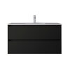 Santa Nova Waschtisch mit Unterschrank 100cm, Schwarz Satin