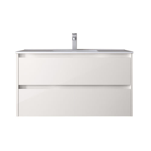 Santa Nova Waschtisch mit Unterschrank 100cm, Weiß Satin