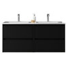 Santa Nova Doppelwaschtisch mit 2 Unterschränken, 120cm, Schwarz Satin