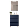 Santa Nova Badmöbel-Set Waschtisch mit Unterschrank bodenstehend, LED-Spiegel 60cm, Blau Satin