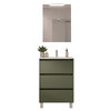 Santa Nova Badmöbel-Set Waschtisch mit Unterschrank bodenstehend, LED-Spiegel 60cm, Grün Satin