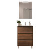 Santa Nova Badmöbel-Set Waschtisch mit Unterschrank bodenstehend, LED-Spiegel 60cm, Nussbaum