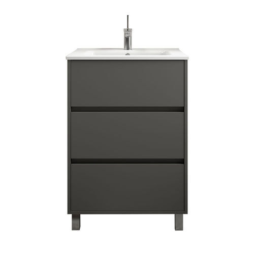 Salgar Eco Arenys Set Waschtisch mit Unterschrank bodenstehend 60cm matt Grau