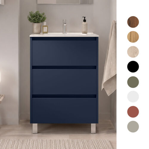 Santa Nova Badmöbel-Set Waschtisch mit Unterschrank bodenstehend 60cm, 10 Farbvarianten