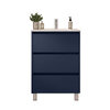 Santa Nova Badmöbel-Set Waschtisch mit Unterschrank bodenstehend 60cm, Blau Satin