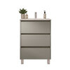 Santa Nova Badmöbel-Set Waschtisch mit Unterschrank bodenstehend 60cm, Grau Satin