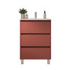 Santa Nova Badmöbel-Set Waschtisch mit Unterschrank bodenstehend 60cm, Rot Satin