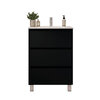 Santa Nova Badmöbel-Set Waschtisch mit Unterschrank bodenstehend 60cm, Schwarz Satin