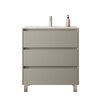 Santa Nova Badmöbel-Set Waschtisch mit Unterschrank bodenstehend 80cm, Grau Satin