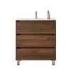 Santa Nova Badmöbel-Set Waschtisch mit Unterschrank bodenstehend 80cm, Nussbaum
