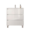 Santa Nova Badmöbel-Set Waschtisch mit Unterschrank bodenstehend 80cm, Weiß Hochglanz