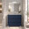 Santa Nova Badmöbel-Set Waschtisch mit Unterschrank bodenstehend, LED-Spiegel 100cm, Blau Satin