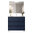Santa Nova Badmöbel-Set Waschtisch mit Unterschrank bodenstehend, LED-Spiegel 100cm, Blau Satin
