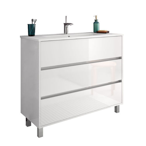 Salgar Eco Arenys Waschtisch mit Unterschrank bodenstehend 100cm Weiß-Hochglanz