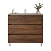 Santa Nova Badmöbel-Set Waschtisch mit Unterschrank bodenstehend 100cm, Nussbaum