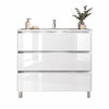 Santa Nova Badmöbel-Set Waschtisch mit Unterschrank bodenstehend 100cm, Weiß Hochglanz
