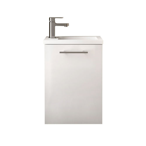 Salgar Eco Micro Gäste Bad Waschtisch mit Unterschrank 40x48x22cm Weiß-Hochglanz