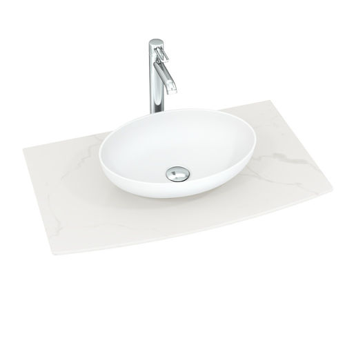 Dansani Sonate Solid Surface Waschtisch, Tischplatte: Marmorlook 60-100cm