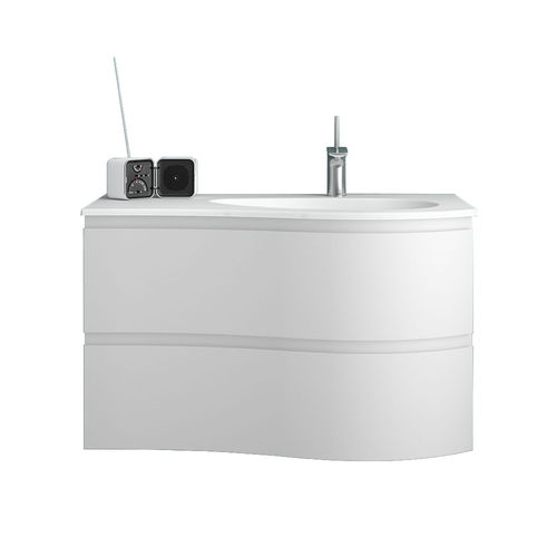 Salgar Mam Waschtisch matt mit Unterschrank, Cotton White, 90cm links