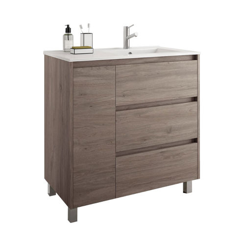 Salgar Eco Arenys Waschtisch mit Unterschrank rechts bodenstehend 85cm Eiche Eternity