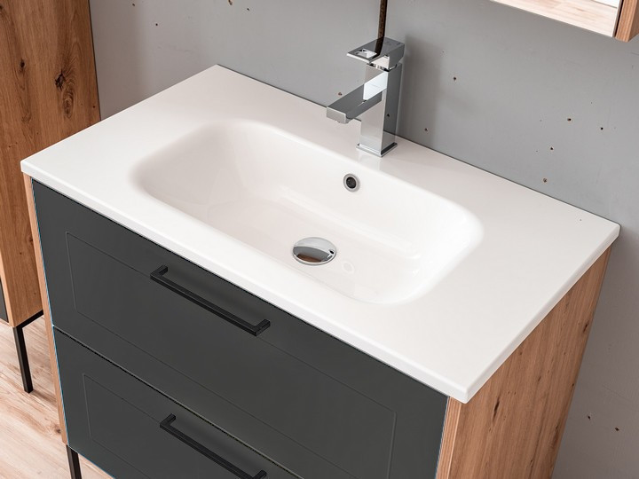 Comad Madera Waschtischunterschrank mit Füßen und Waschtisch 80x61x46cm