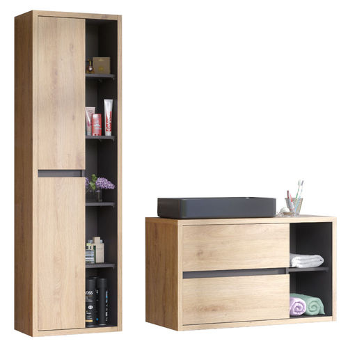 Novad Devon Set Waschplatz 100cm und Hochschrank