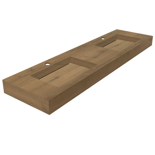 Salgar Compakt Waschtischplatte Havana, Tiefe 46cm, Doppelwaschbecken 46 x 29cm