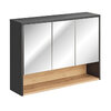 Comad Borneo Spiegelschrank 100 x 75 x 25cm, Schwarz-Grau