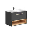 Novad Viken Waschtisch mit Unterschrank 80 x 57 x 46cm, Schwarz-Grau