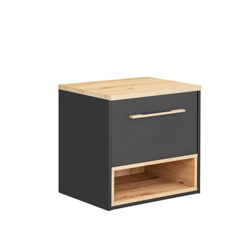 Comad Borneo Waschtischunterschrank mit Waschtischplatte 60 x 57 x 46cm, Schwarz-Grau