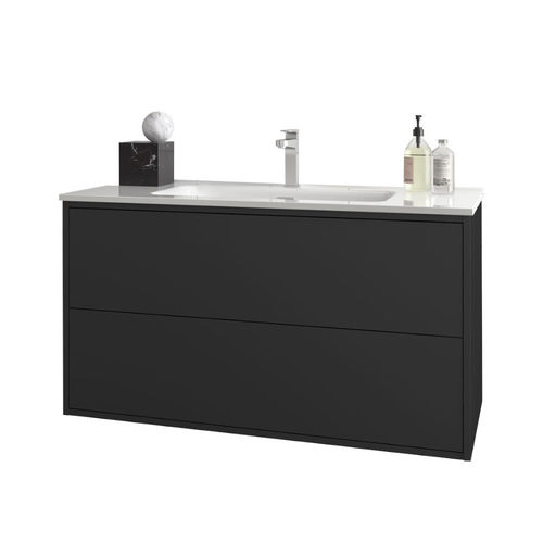 Salgar Optimus Waschtisch mit Unterschrank, 100cm, Schwarz-matt
