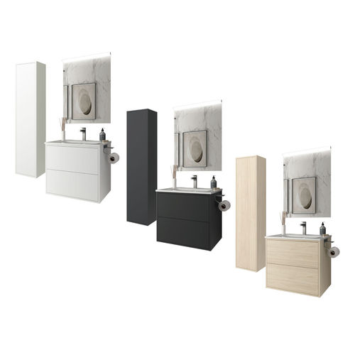 Salgar Optimus Waschplatz 60cm mit LED-Spiegel und Hochschrank