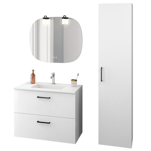 Scanbad Play Badmöbel Set mit Hochschrank, 80x64x44cm, Weiß-matt