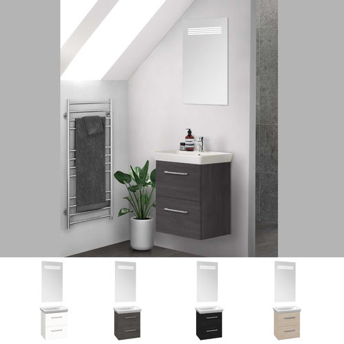 Scanbad Multo+ Waschtisch mit Unterschrank und LED-Spiegel, 50cm