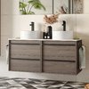 Salgar Attila Set Aufsatzbecken mit Unterschrank 120cm, Eiche Eternity