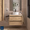 Salgar Attila Set Aufsatzbecken mit Unterschrank 70cm, Eiche Ostippo