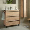 Salgar Attila Set Waschtisch mit Unterschrank 80cm, Eiche Ostippo