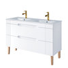 Novad Fiji White Waschtisch mit Unterschrank und Füßen 120cm