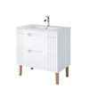 Novad Fiji White Waschtisch mit Unterschrank und Füßen 80cm