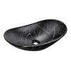 Novad Lina Keramik Aufsatzwaschtisch 60cm, schwarz-silber marmoriert