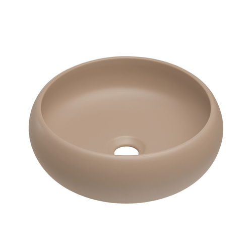 Novad WILKI Keramik Aufsatzwaschtisch rund Ø 36 cm, Cappuccino
